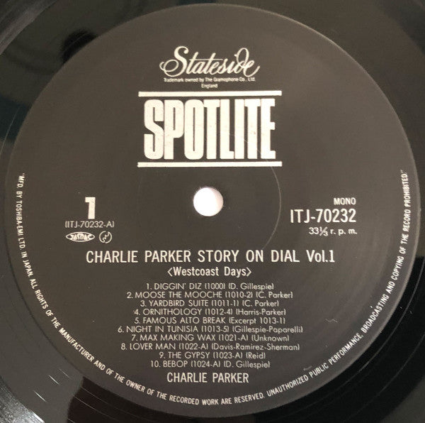 Charlie Parker Story On Dial Volume 1: Westcoast Days