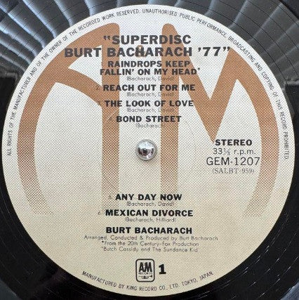 Superdisc Burt Bacharach '77