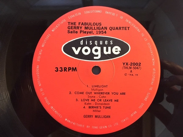 Release: The Fabulous Gerry Mulligan Quartet-Vinyl-Japan-1972-YX-2001, YX-2002-12745050