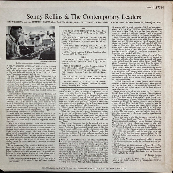 Sonny Rollins And The Contemporary Leaders