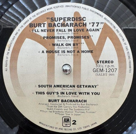 Superdisc Burt Bacharach '77