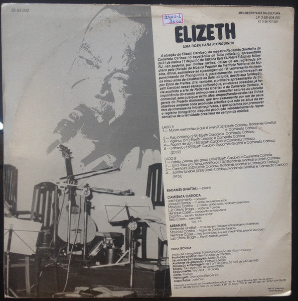 Release: Elizeth - Uma Rosa Para Pixinguinha-Vinyl-Brazil-1983-3.58.404.001-10019165
