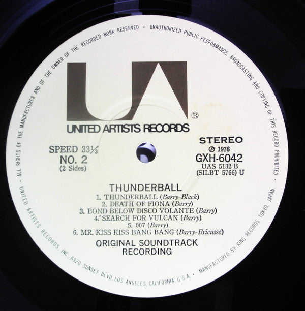 007 サンダーボール作戦 = Thunderball (Original Motion Picture Soundtrack)