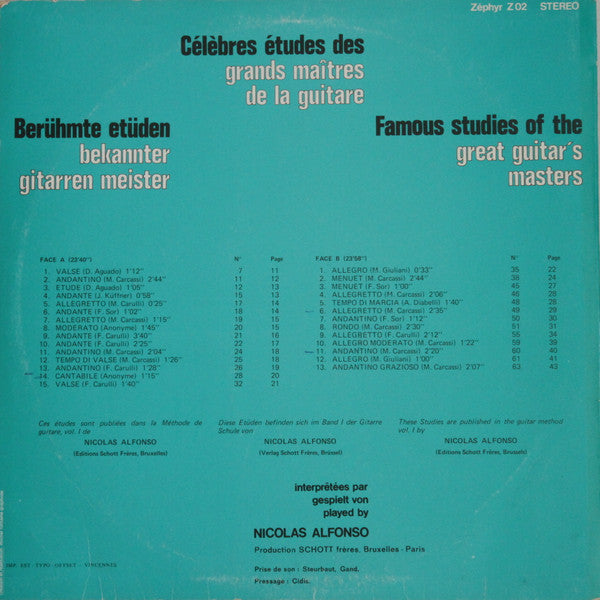 Master Release: Célèbres Etudes Des Grands Maîtres De La Guitare by Nicolas Alfonso