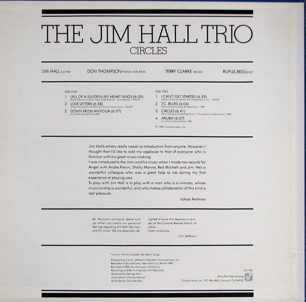 Release: Circles-Vinyl-US-1981-CJ-161-2227086