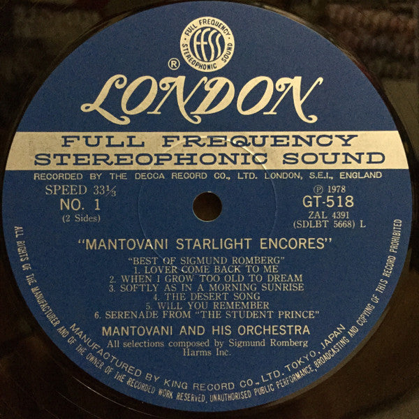 Mantovani Starlight Encores