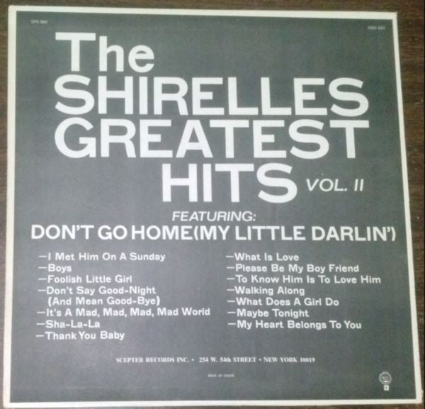 Master Release: The Shirelles' Greatest Hits Vol II. by The Shirelles