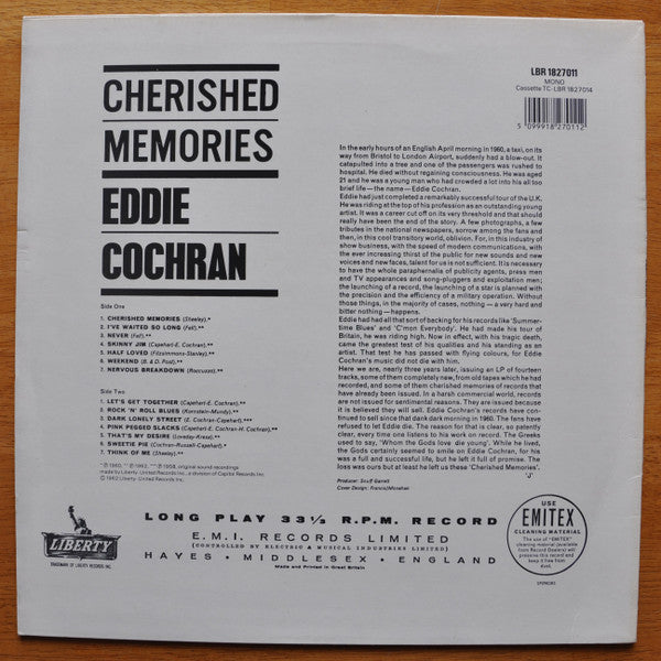 Master Release: Cherished Memories by Eddie Cochran