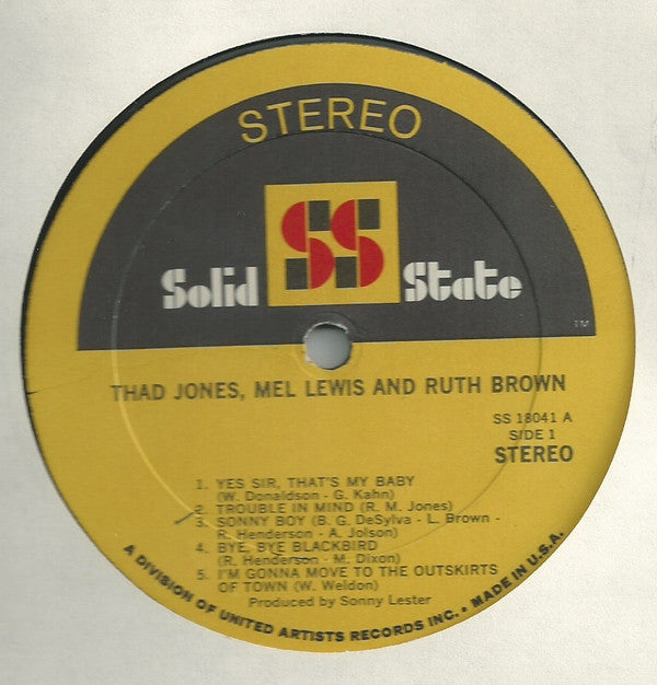 The Big Band Sound Of Thad Jones • Mel Lewis Featuring Miss Ruth Brown