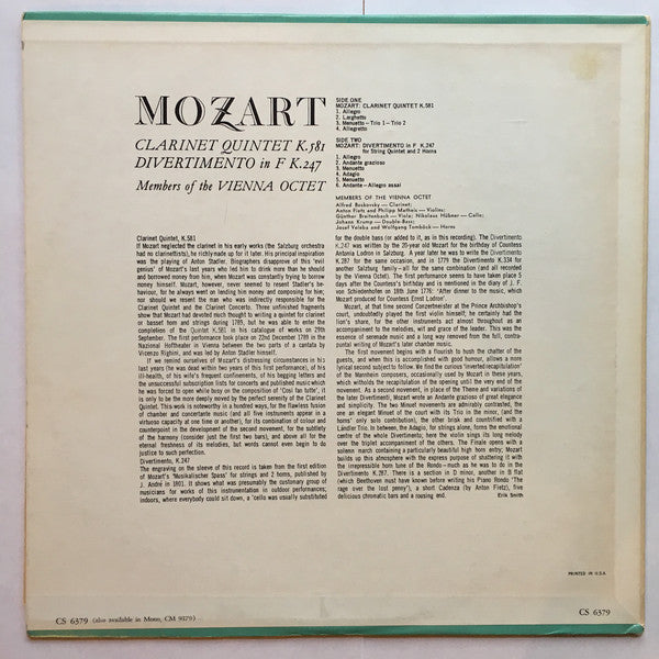 Master Release: Clarinet Quintet K. 581 / Divertimento In F K. 247 by Wolfgang Amadeus Mozart