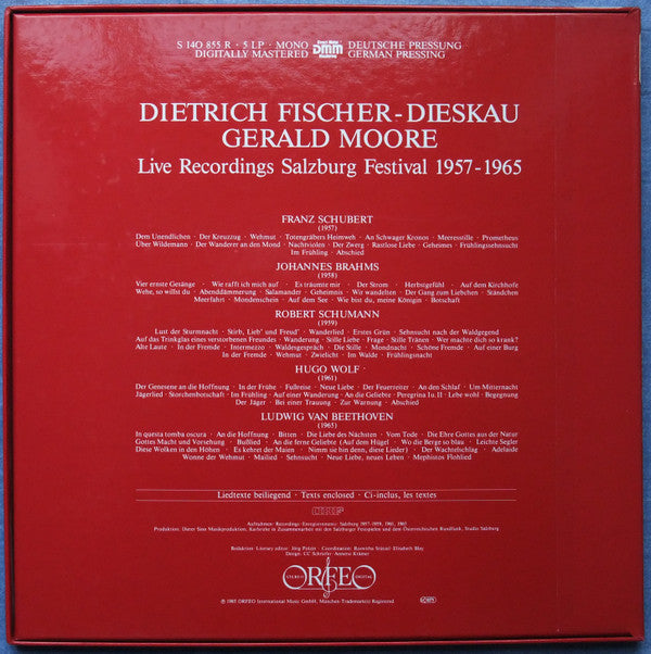 Liederabende Salzburger Festspiele Live 1957-1965