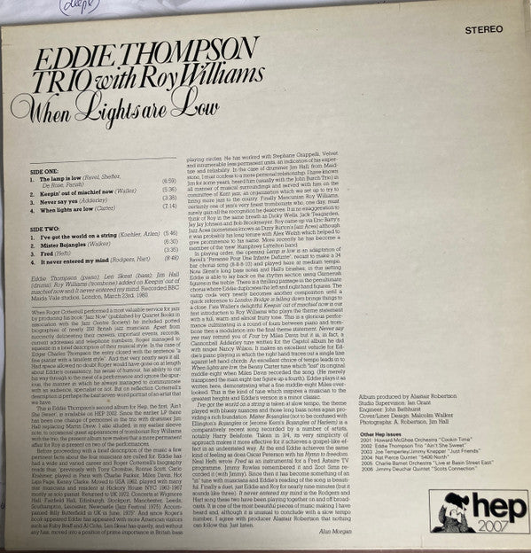 Release: When Lights Are Low-Vinyl-UK-1980-HEP 2007-4657000