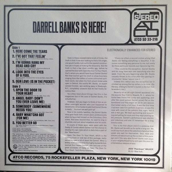 Darrell Banks Is Here!