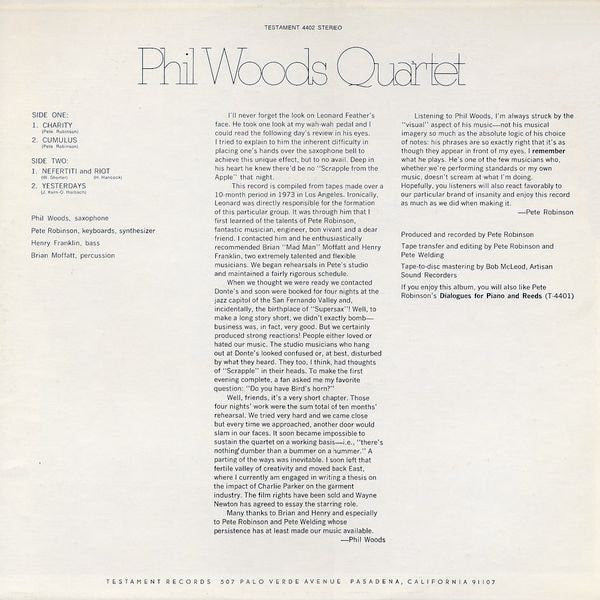 Master Release: New Music By The New Phil Woods Quartet by The Phil Woods Quartet