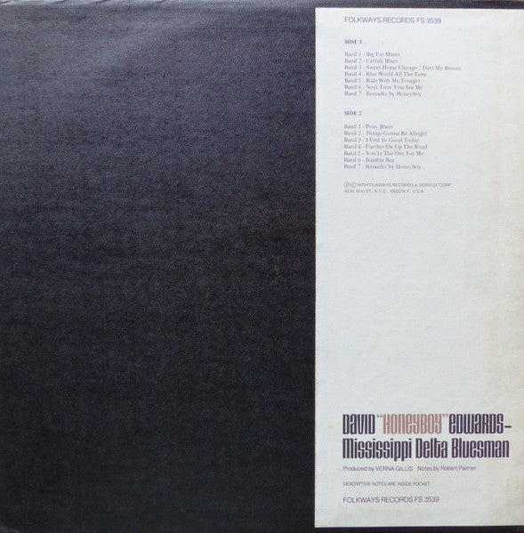 Release: Mississippi Delta Bluesman-Vinyl-US-1979-FS 3539-1763957