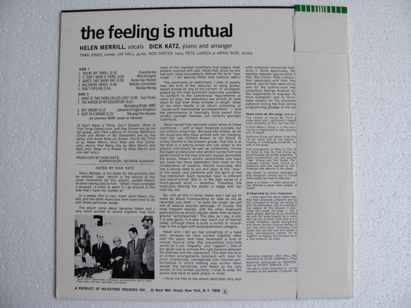 Release: The Feeling Is Mutual-Vinyl-Japan-1972-SMJX 10043-9864433