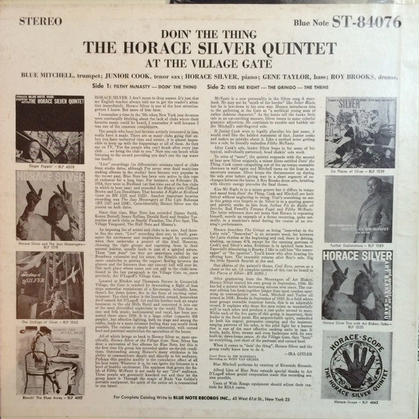 Release: Doin' The Thing - At The Village Gate-Vinyl-US-1961-BST 84076, ST-84076, 84076-7267204