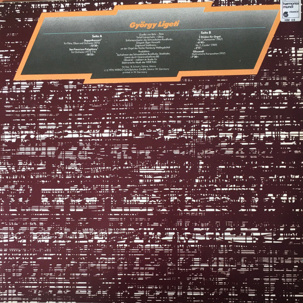 Release: Doppelkonzert / San Francisco Polyphony / 2 Etüden Für Orgel / Glissandi-Vinyl-Germany-1976-WER 60 076-1650839