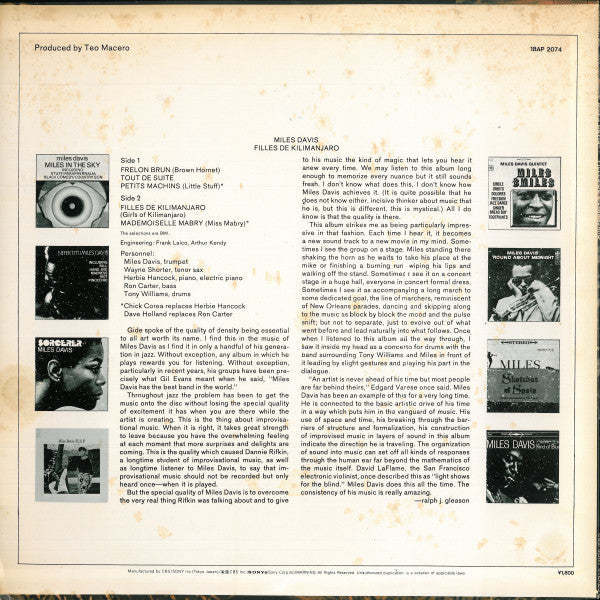 Release: Filles De Kilimanjaro-Vinyl-Japan-1981-18AP 2074-4225367