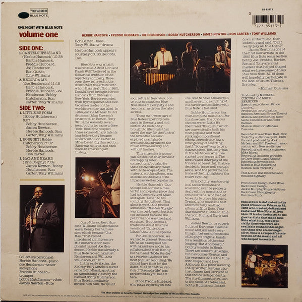 Release: One Night With Blue Note, Volume 1-Vinyl-US-1985-BT 85113, BT-85113-1982282