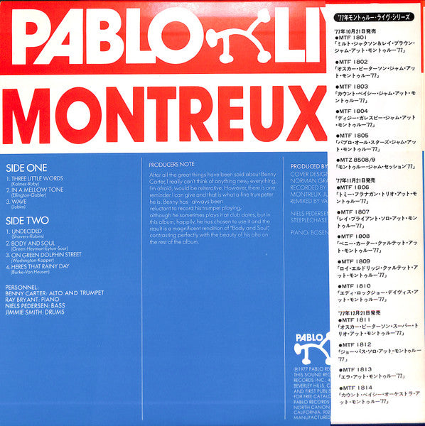 Master Release: Montreux '77 by Benny Carter 4