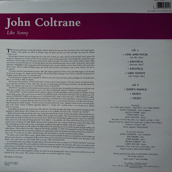 Master Release: Like Sonny by John Coltrane