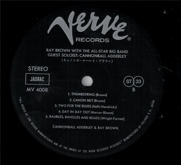 Ray Brown With The All-Star Big Band - Guest Soloist: Cannonball Adderley
