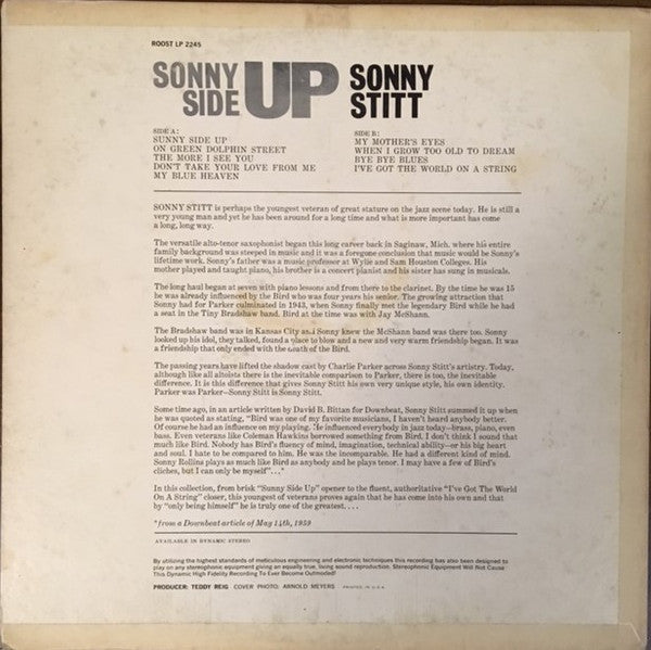 Release: Sonny Side Up-Vinyl-US-1960-ROOST LP 2245, LP-2245-8415793