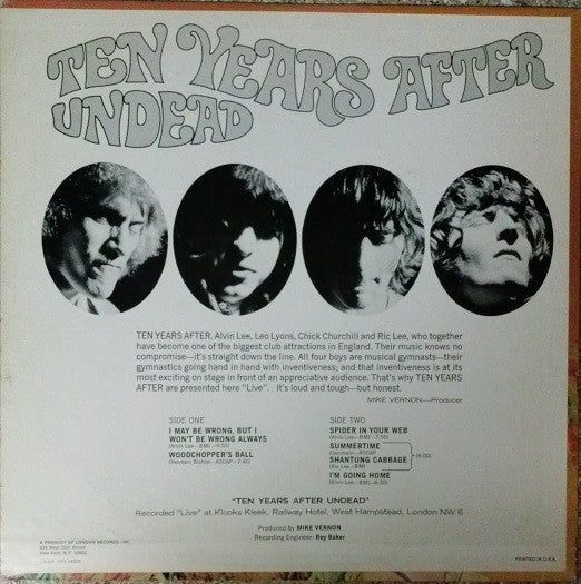 Release: Ten Years After Undead-Vinyl-US-1968-DES 18016-4744052