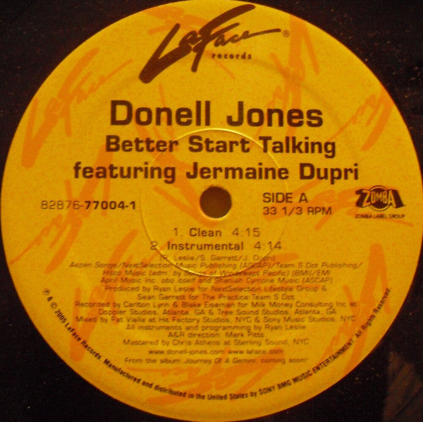 Master Release: Better Start Talking by Donell Jones