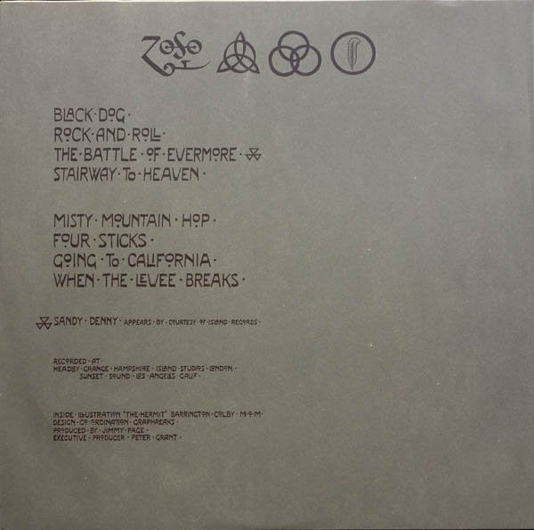 Untitled = レッド・ツェッペリン　ＩＶ