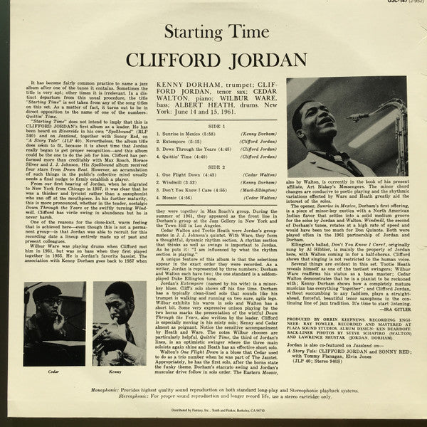 Master Release: Starting Time by Clifford Jordan