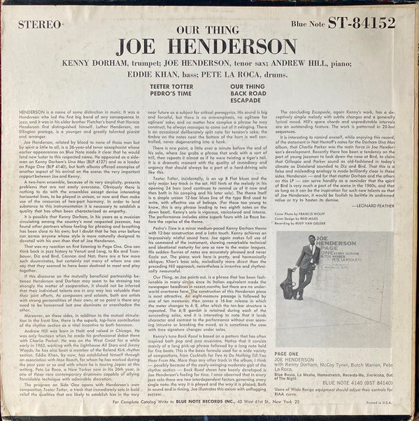 Release: Our Thing-Vinyl-US-1964-BST-84152-7974058