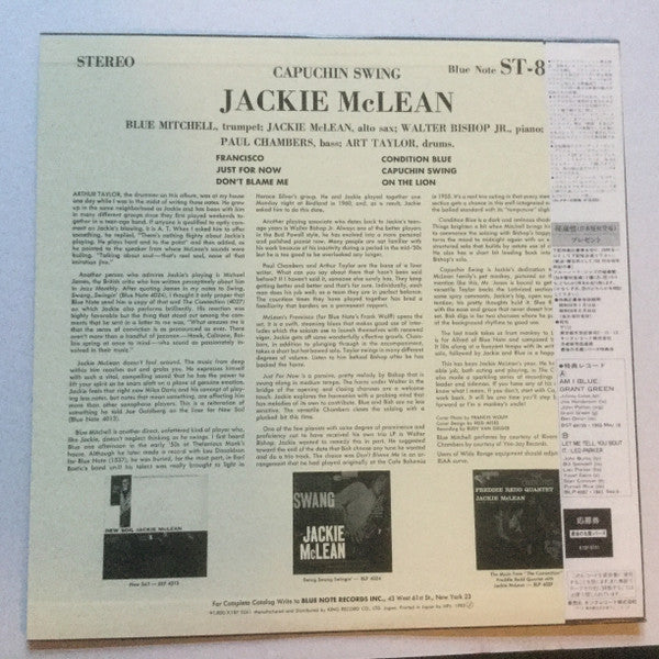 Release: Capuchin Swing-Vinyl-Japan-1983-K18P-9241, BST-84038-6431518
