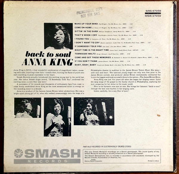 Release: Back To Soul-Vinyl-US-1964-MGS 27059, MGS-27059-3113227