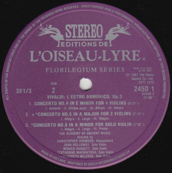 L'Estro Armonico 12 Concertos, Op. 3