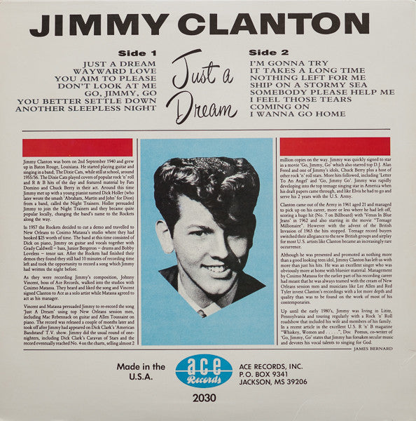 Master Release: Just A Dream by Jimmy Clanton