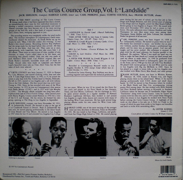 Release: The Curtis Counce Group-Vinyl-US-1991-OJC-606, S-7526-9320653