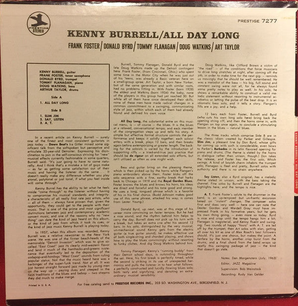 Release: All Day Long-Vinyl-US-1969-PR 7277, PRST 7277-8919667