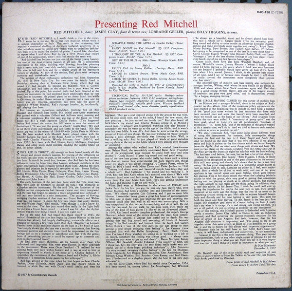 Release: Presenting Red Mitchell-Vinyl-US-1984-OJC-158, C-7538-2074629