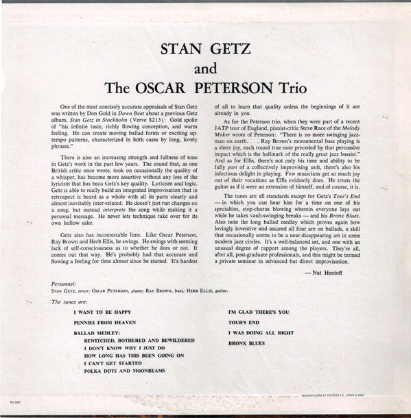 Stan Getz And The Oscar Peterson Trio