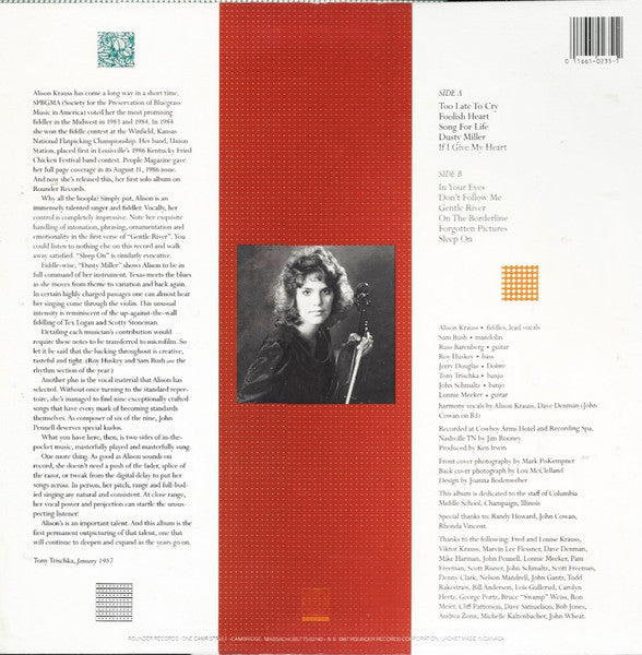 Master Release: Too Late To Cry by Alison Krauss