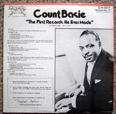 Master Release: The First Records He Ever Made October 9, 1936-July 7, 1937 by Count Basie