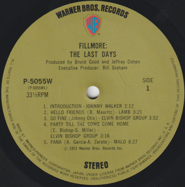 Master Release: Fillmore - The Last Days by Various