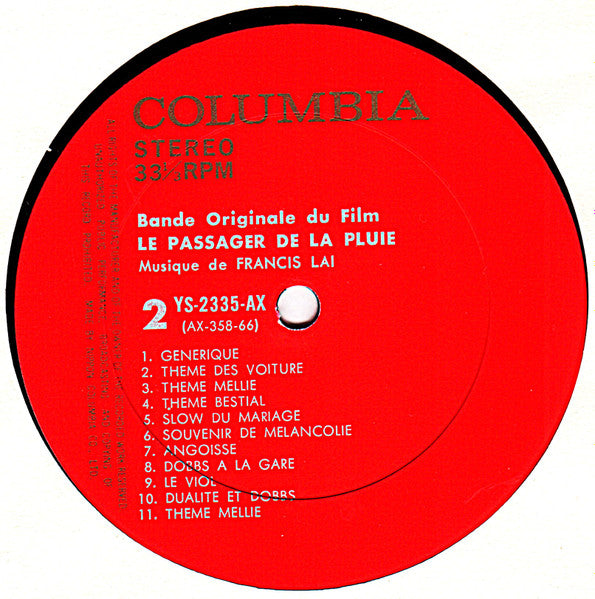 雨の訪問者 = Le Passager De La Pluie (Bande Originale Du Film)