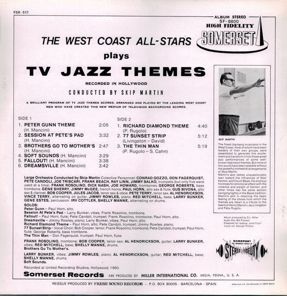 Release: TV Jazz Themes-Vinyl-Spain-1986-FSR-517, SF-8800-2965127