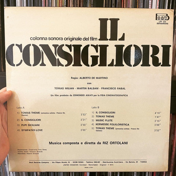 Release: Il Consigliori (Colonna Sonora Originale Del Film)-Vinyl-Italy-1973-LPF 022, LPF. 022-2522459