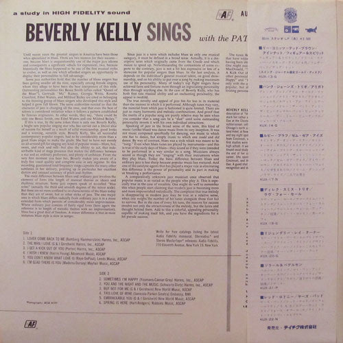 Beverly Kelly Sings With The Pat Moran Trio