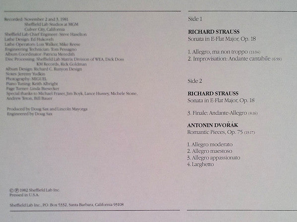 Romantic Music For Violin And Piano - Strauss And Dvorak