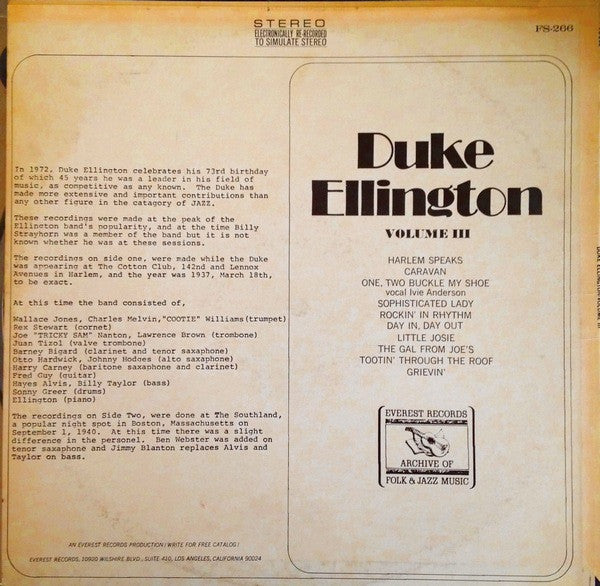 Release: Ellington On The Air-Vinyl-US-None-FS-266-2618512